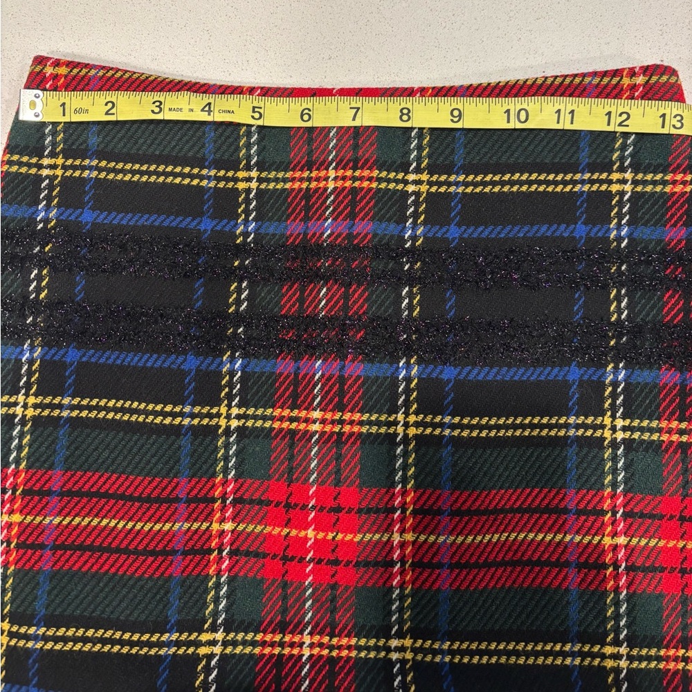 Plaid Tartan J.Crew Red, Green, Blue and Black Sparkle Mini Skirt - Picture 7 of 7